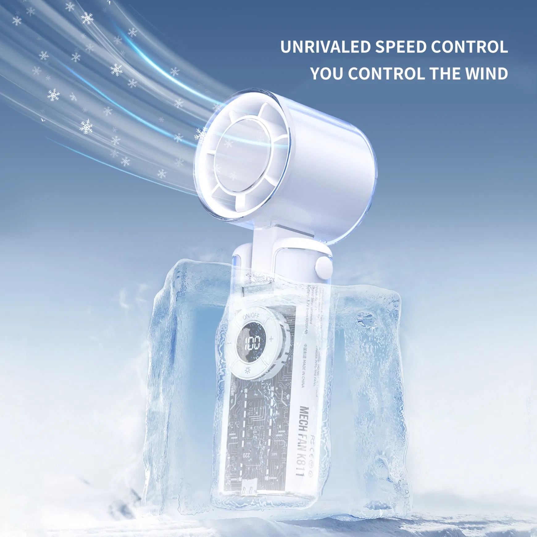 Mini ventilateur USB pliable avec batterie de 4000 mAh